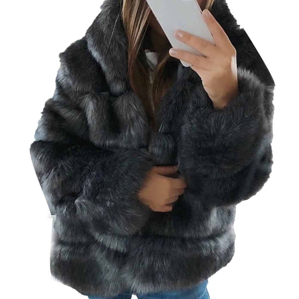 GENZI FAUX FUR BUBBLE HOODED COAT