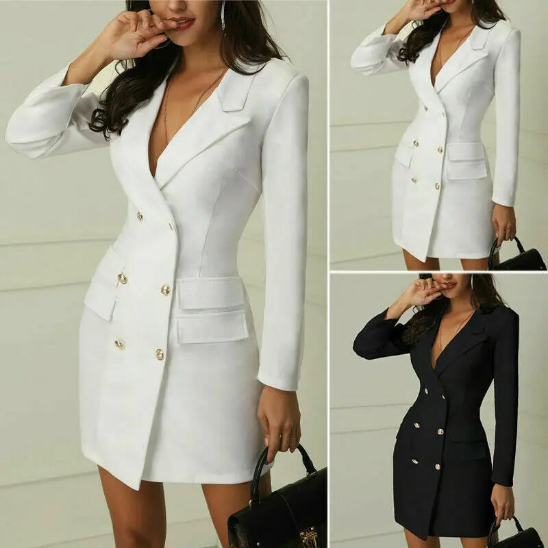 Genzi Double Breasted Blazer Dress