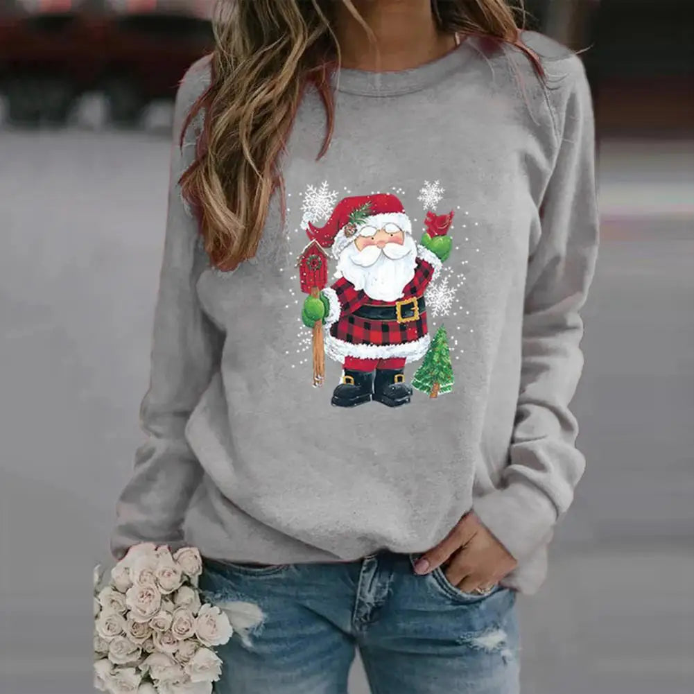 Genzi Santa Claus Print Christmas jumper