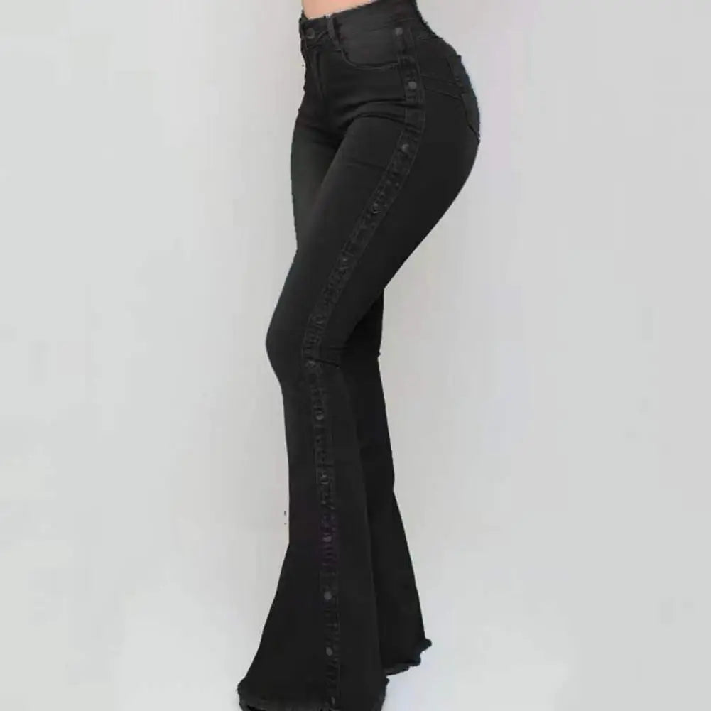 Genzi Stylish Wide Leg Flare Jeans