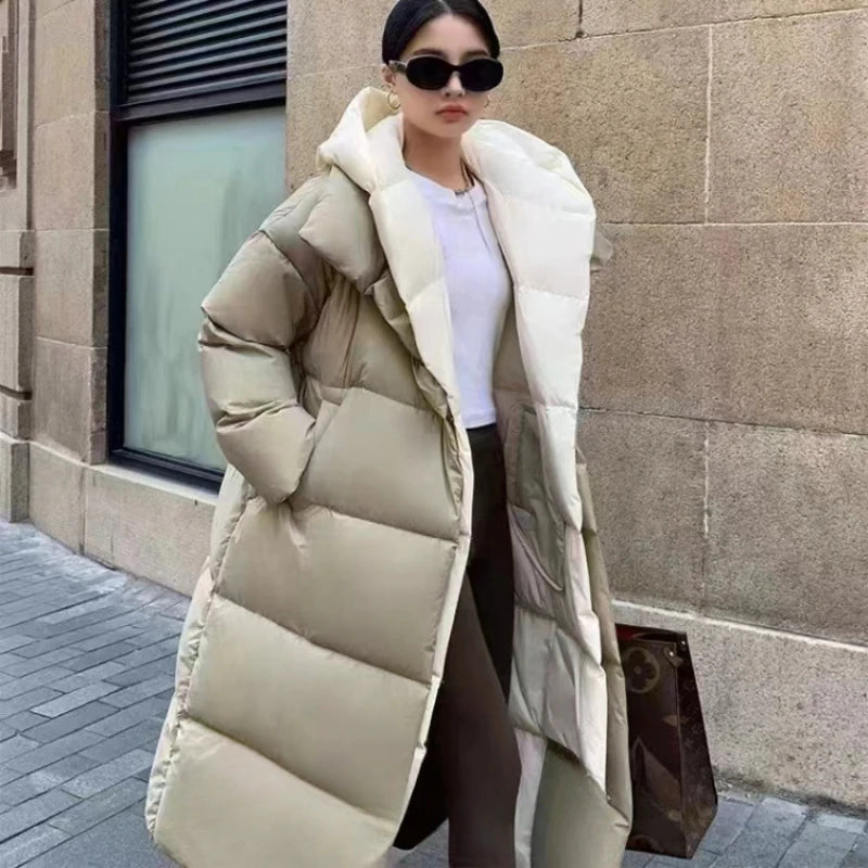 GENZI OVERSIZE LONG LINE QUILTED PUFFER JACKET