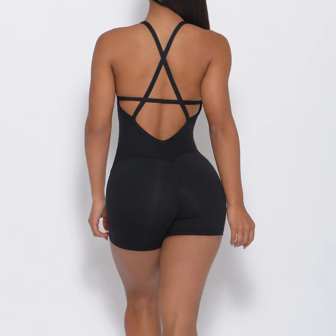 Seamless Strappy Ruched Bum Gym Unitard