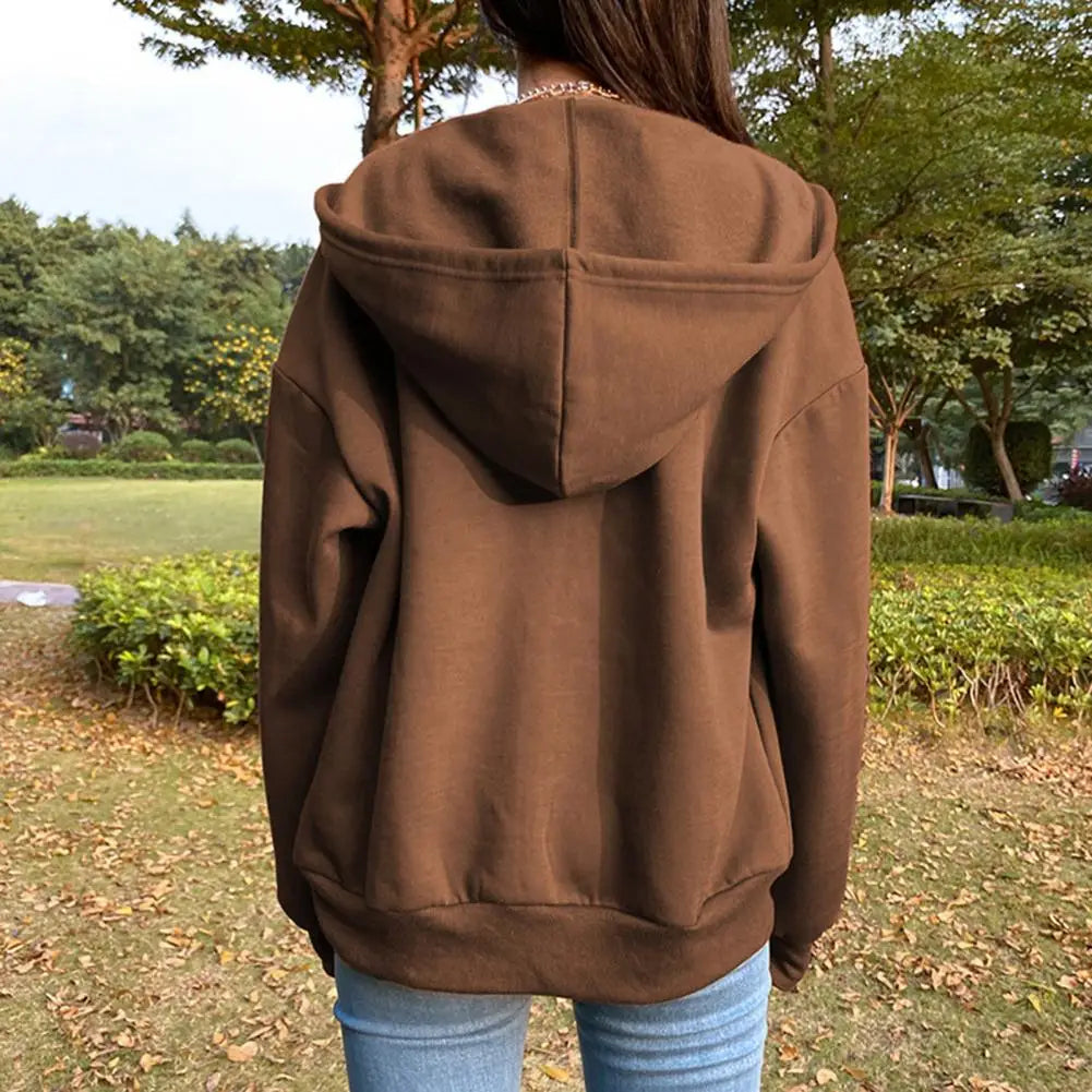 Genzi Oversize Zip Up Front Hoodie