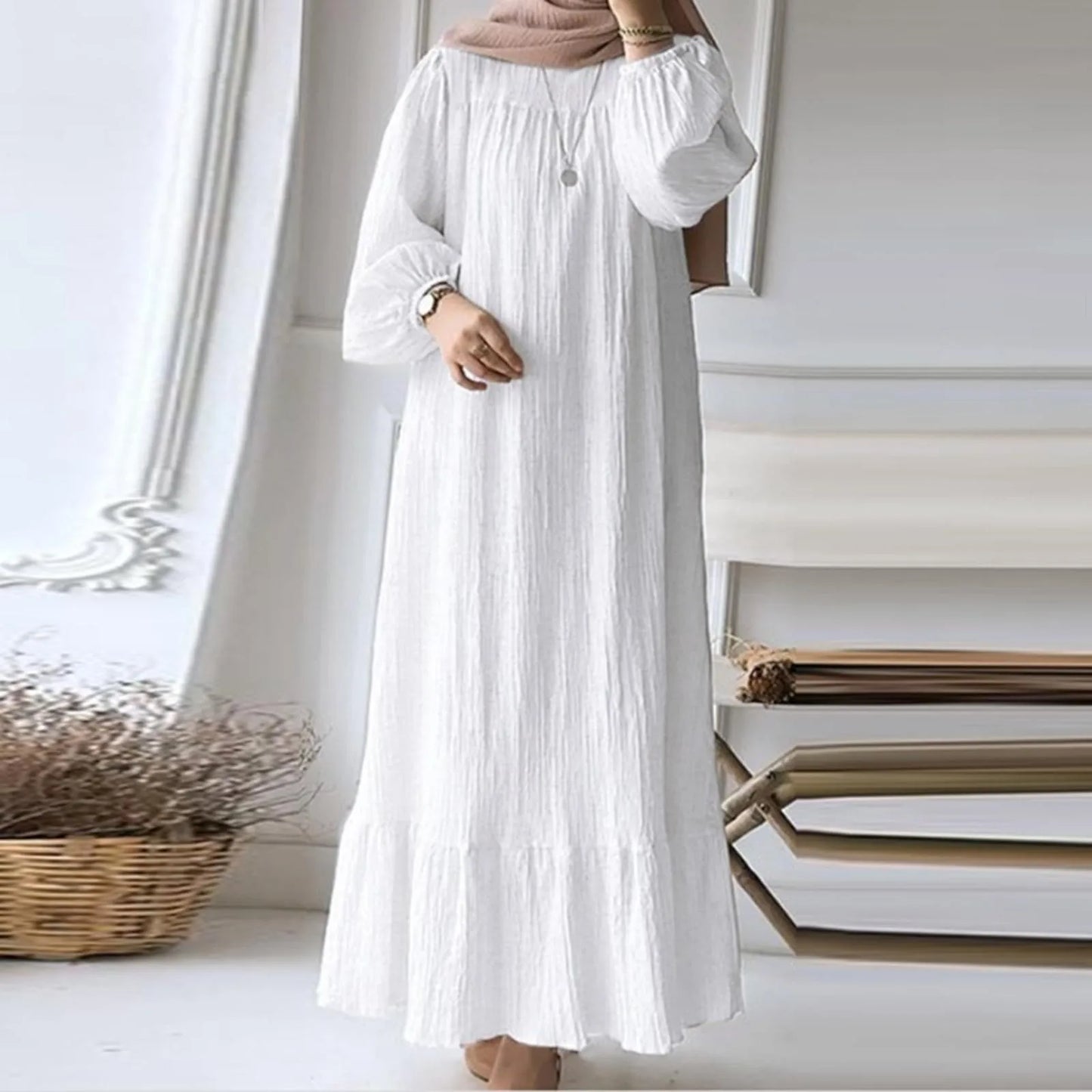 Genzi Long Sleeve Oversized Kaftan Dress