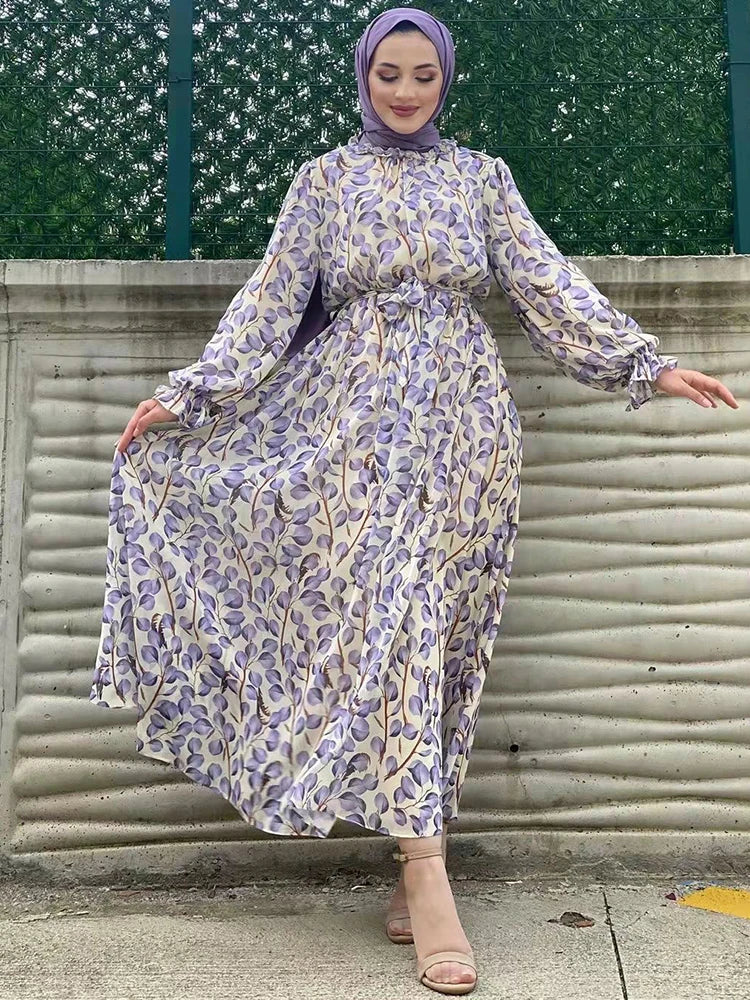 Genzi Printed Chiffon Kaftan