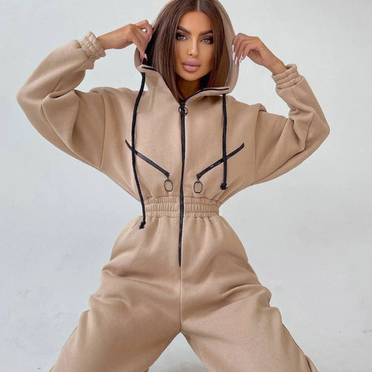 Genzi Fleece Hooded Jumpsuit