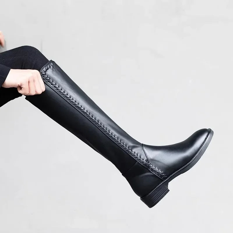 Genzi Black Knee-High Boots