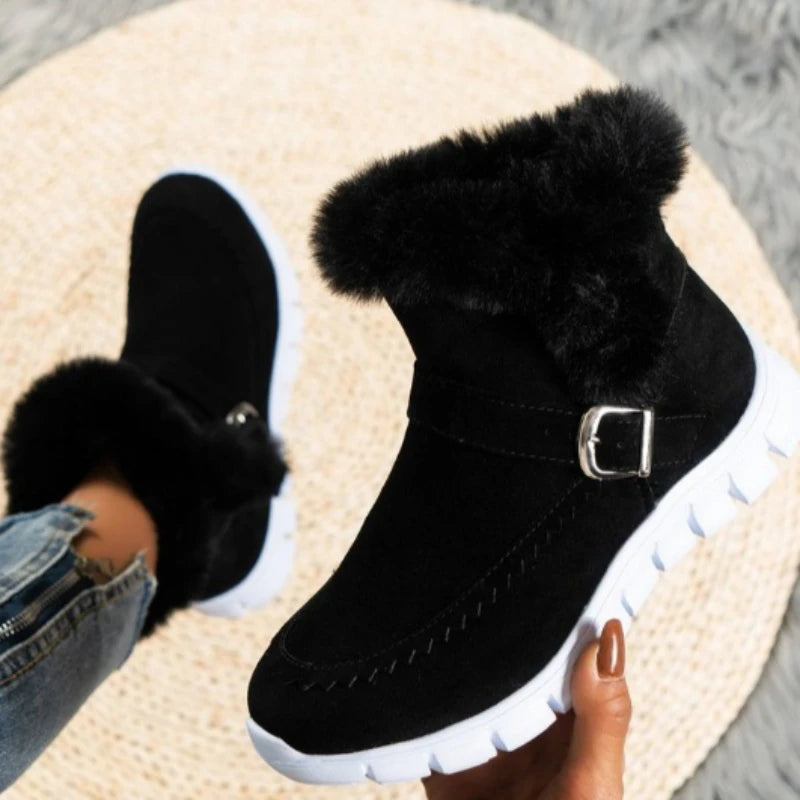 GENZI FAUX FUR CHELSEA ANKLE BOOTS