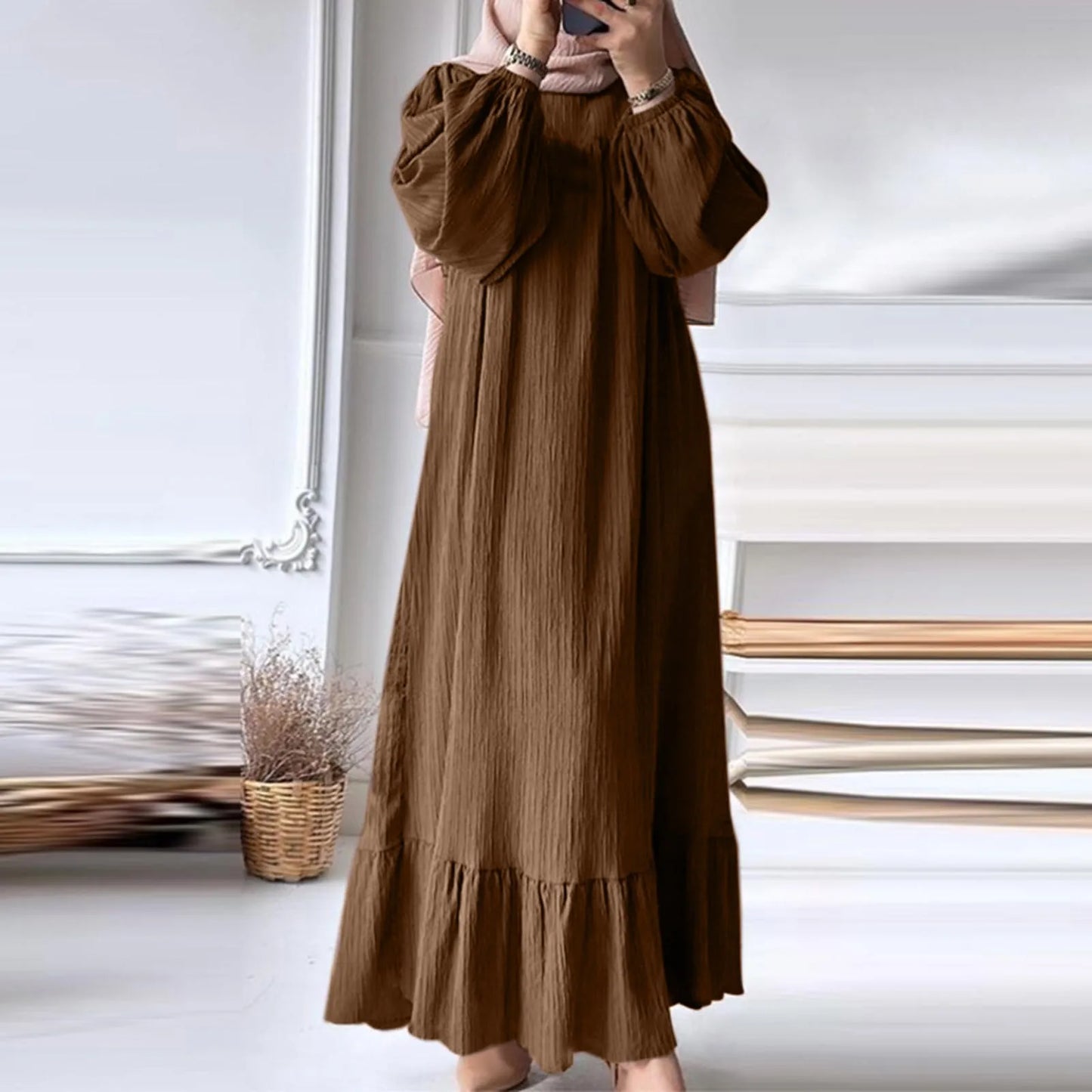 Genzi Long Sleeve Oversized Kaftan Dress