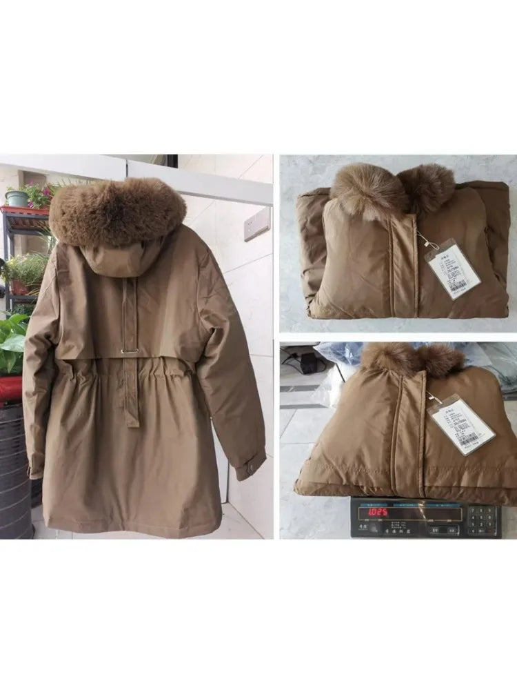 Genzi Wool Liner Hooded Long Parka Coat