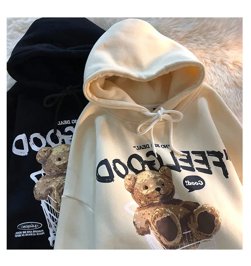 Genzi Brown Bear Casual Oversize Hoodie