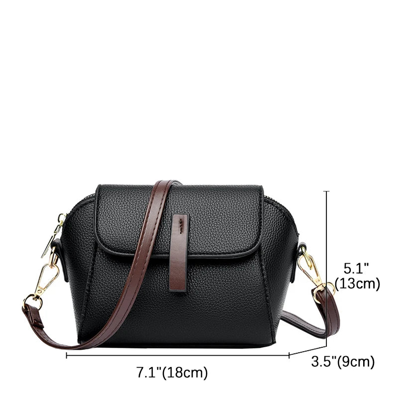 PU Leather Flap Crossbody Shoulder Bag