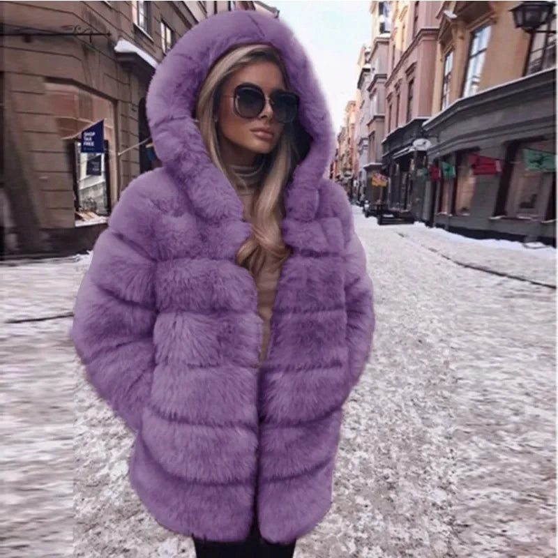 Genzi Fox Fur Hooded Coat