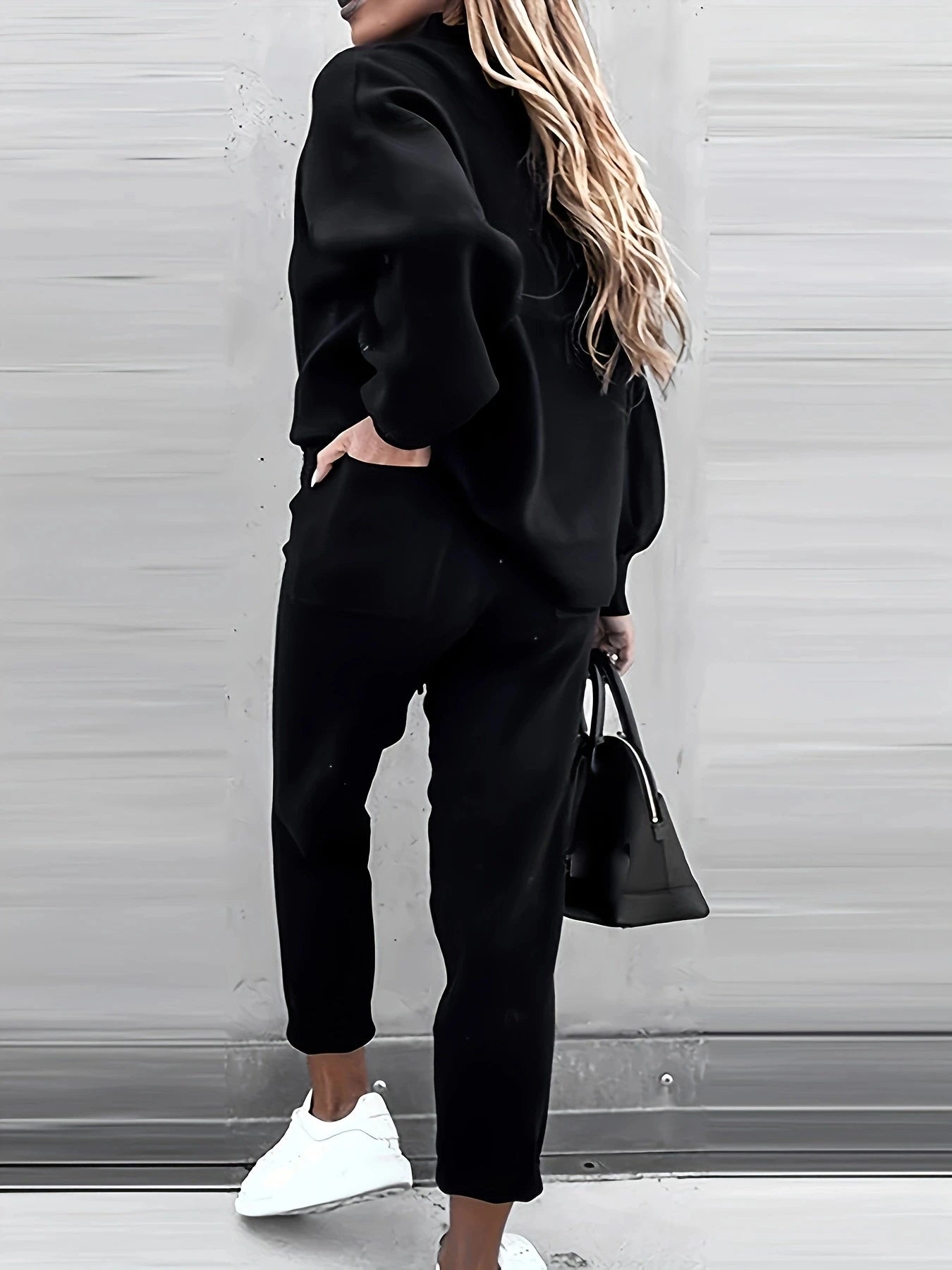 Genzi Black Casual Oversize Tracksuit