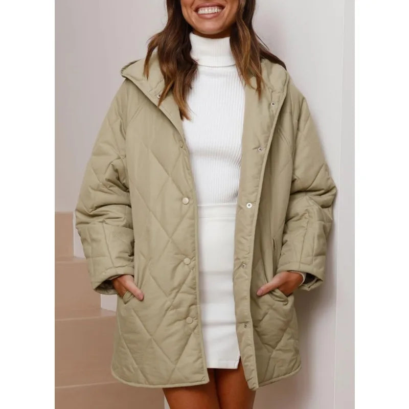 Genzi Oversize Quilted Hooded Jacket