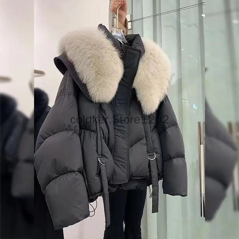 Genzi Fur Collar crop Puffa Jacket