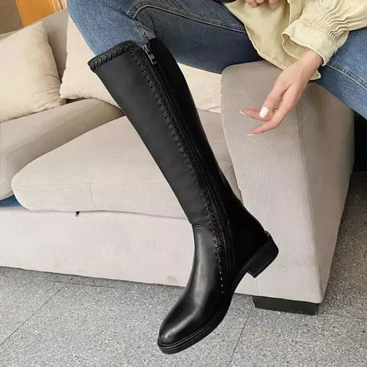 Genzi Black Knee-High Boots