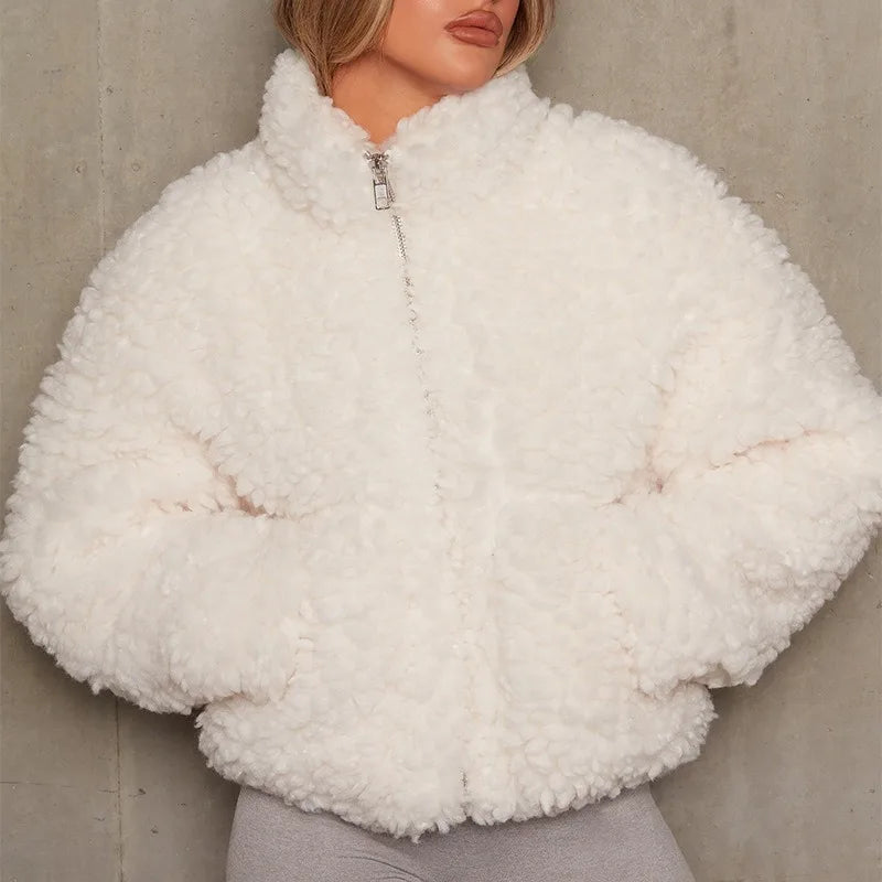 Genzi Comfy Zip Up Oversize Teddy Coat