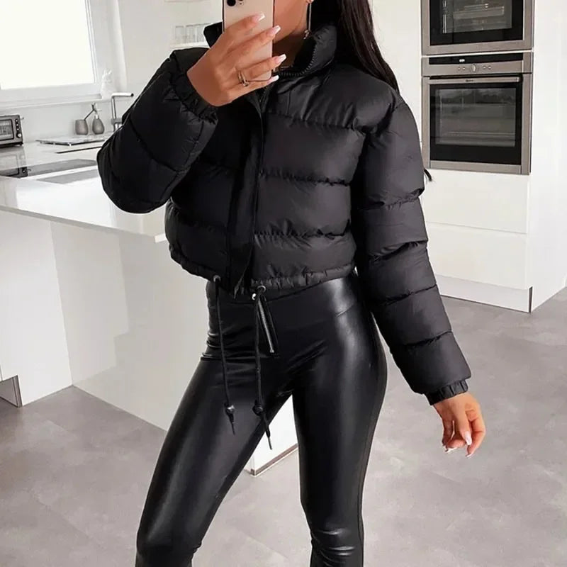 Genzi Quilted Cropped Puffer Coat