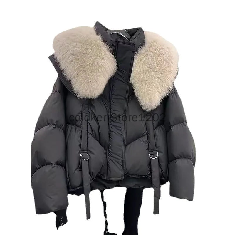 Genzi Fur Collar crop Puffa Jacket