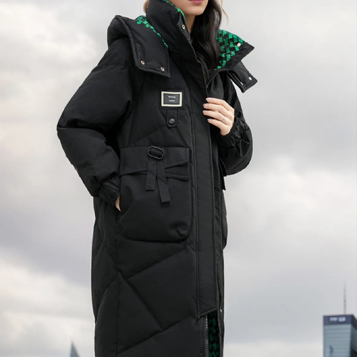 Genzi Quilted Padded Hooded Puffer Jacket