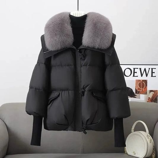 Genzi  Fur collar Loose Dawn Parka Jacket