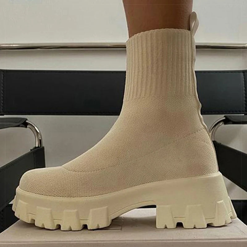 SOLE ANKLE SOCK BOOTS