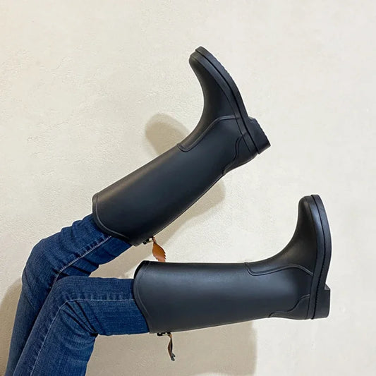 GENZI FIT LEATHER-LOOK KNEE HIGH BOOTS