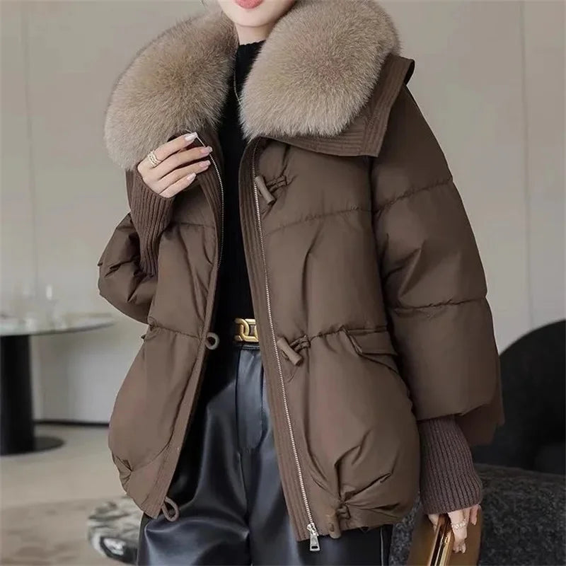 Genzi  Fur collar Loose Dawn Parka Jacket