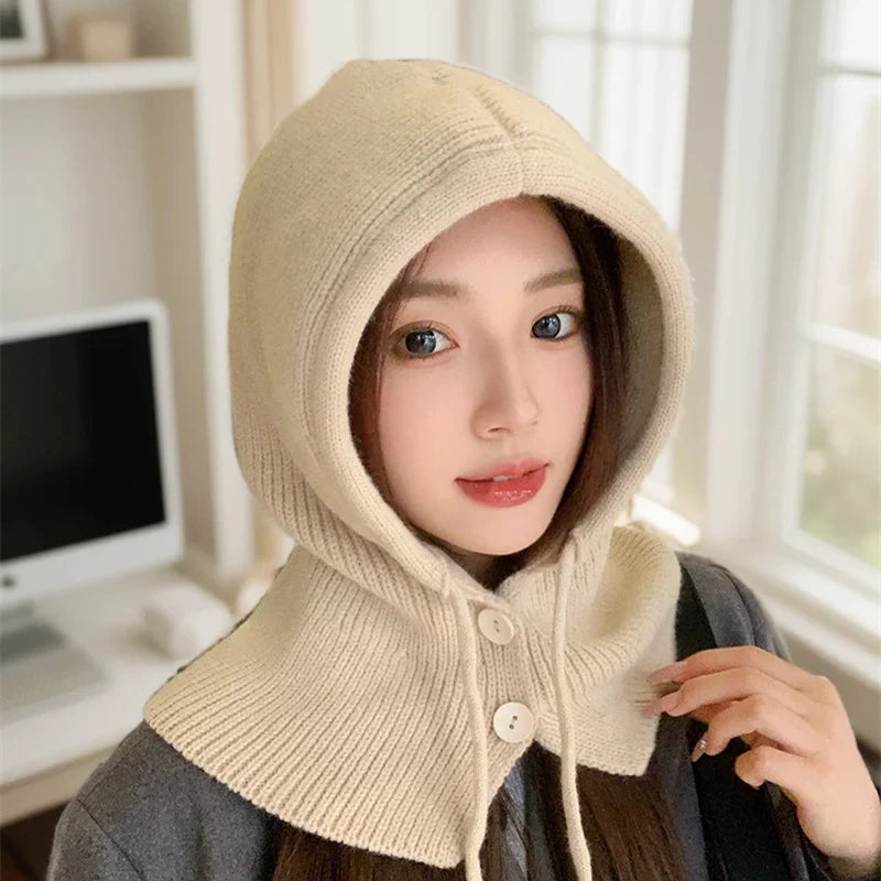 Genzi Collar Shawl Hooded Hat