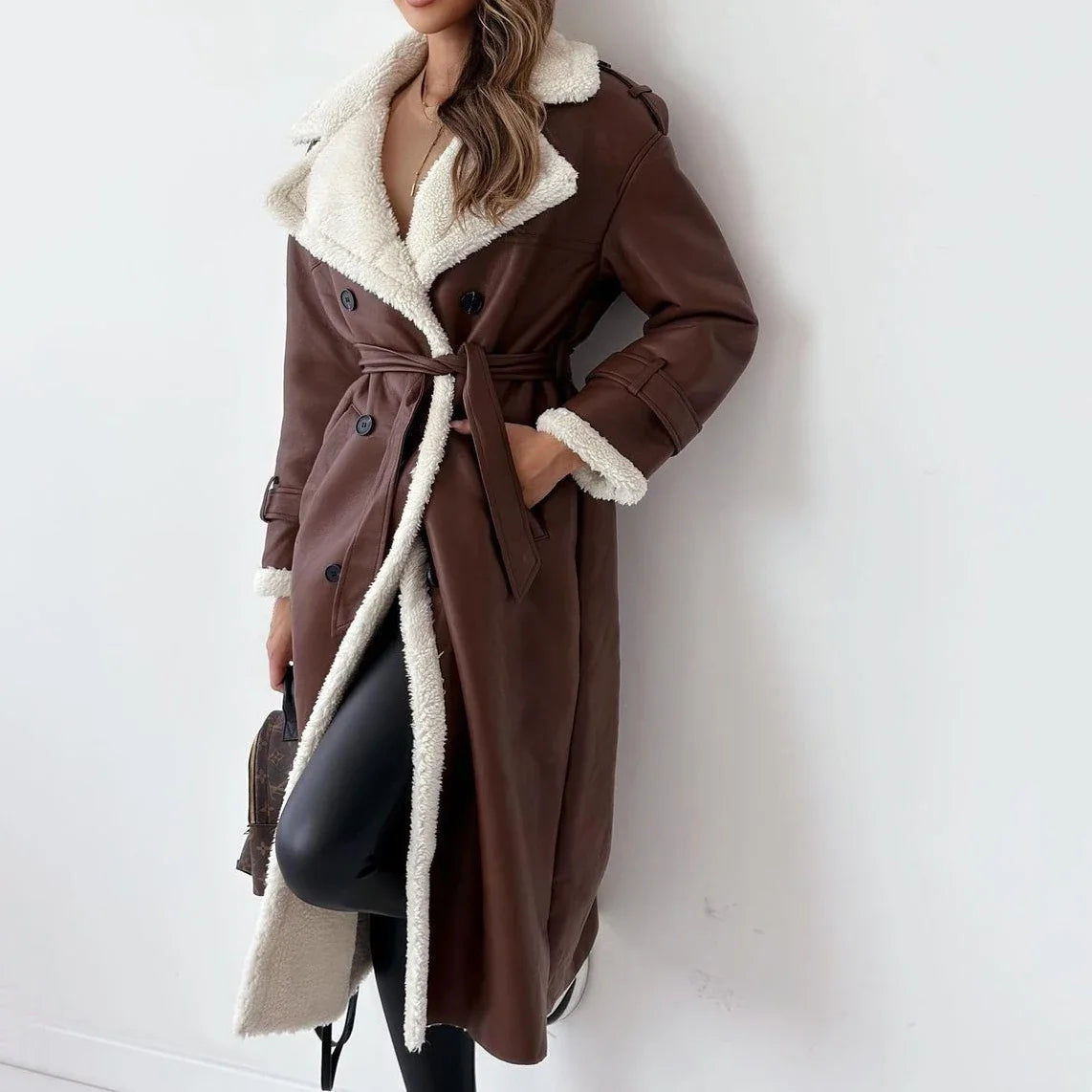 Genzi Oversize Aviator Borg Coat