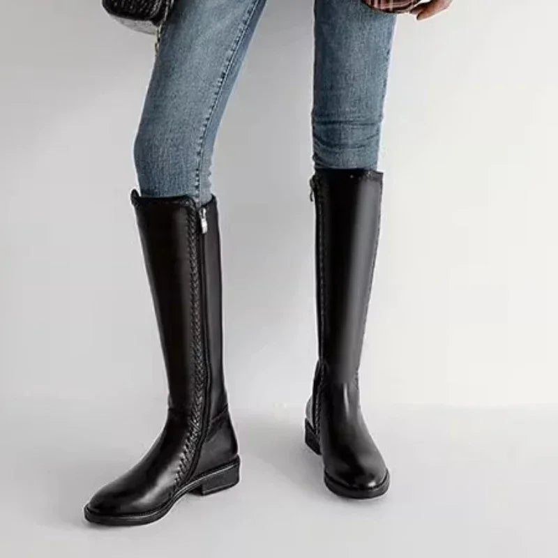 Genzi Black Knee-High Boots