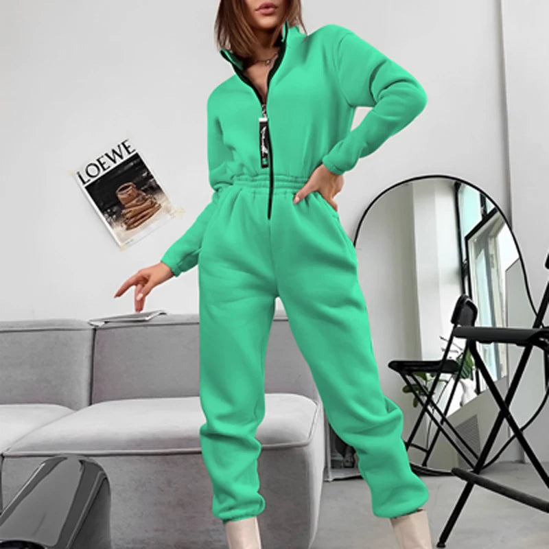 Genzi Fleece Hooded Jumpsuit