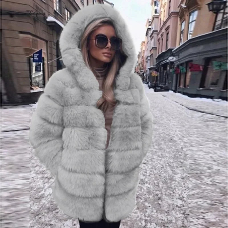 Genzi Fox Fur Hooded Coat