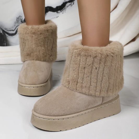 Genzi Faux Fur Suede Ankle Boots