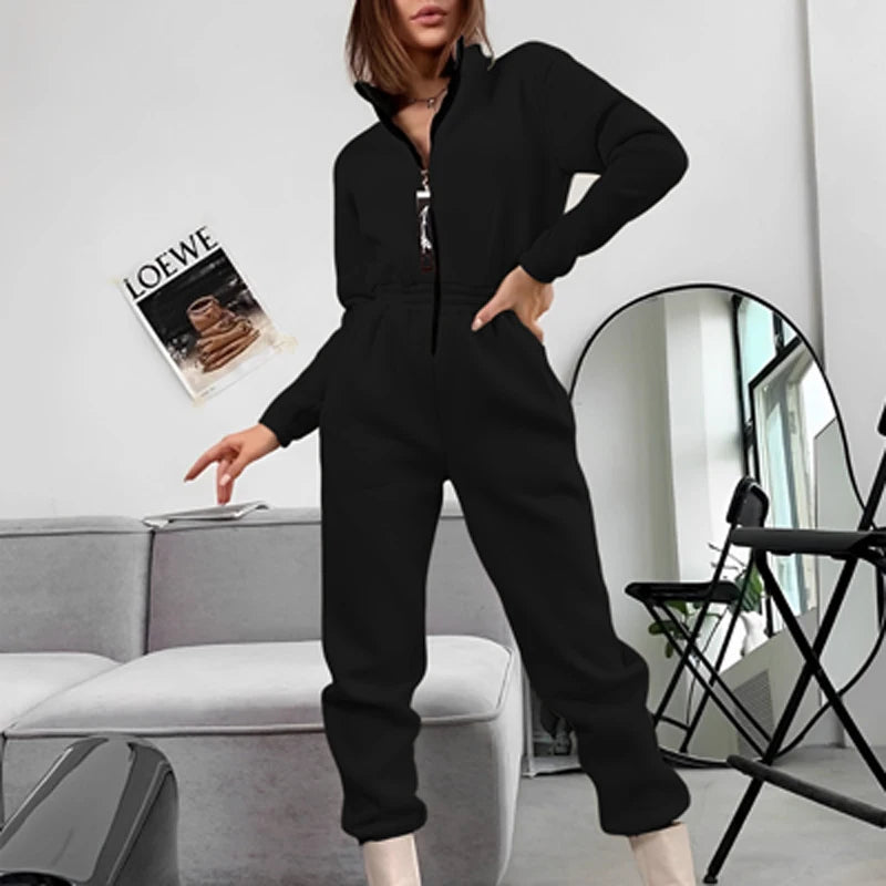 Genzi Fleece Hooded Jumpsuit