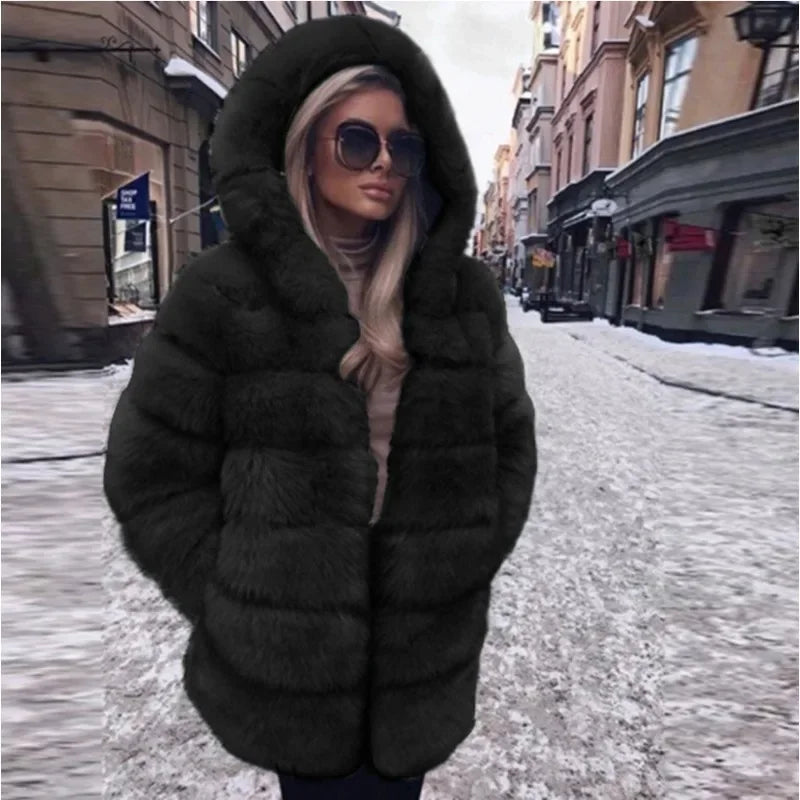 Genzi Fox Fur Hooded Coat