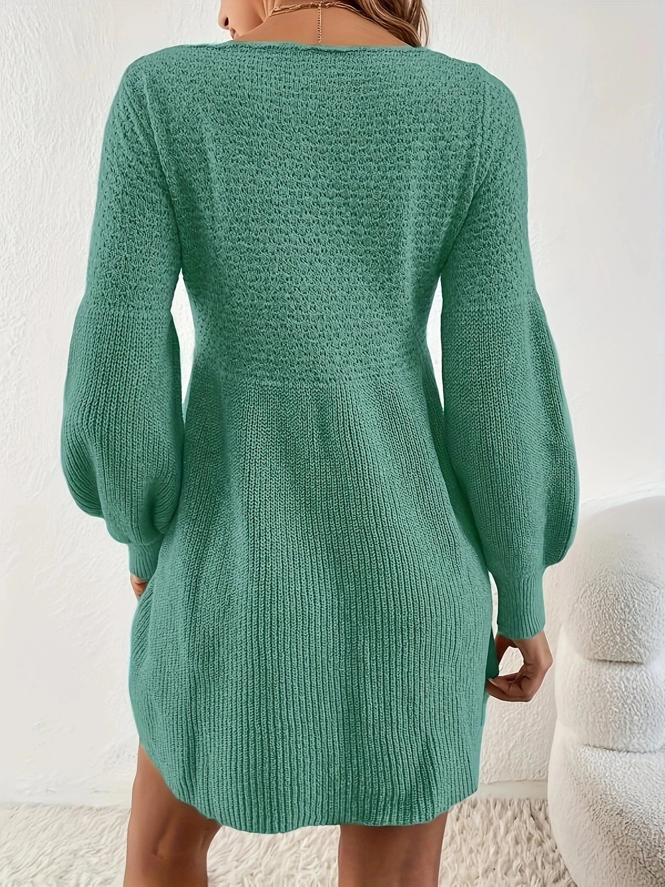 Genzi Knitted Long Sleeve Skater Dress