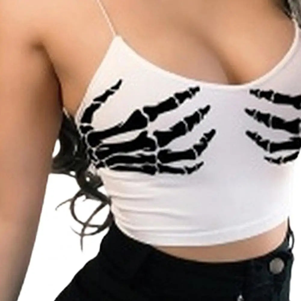 Genzi Hand Print Strap Crop Top