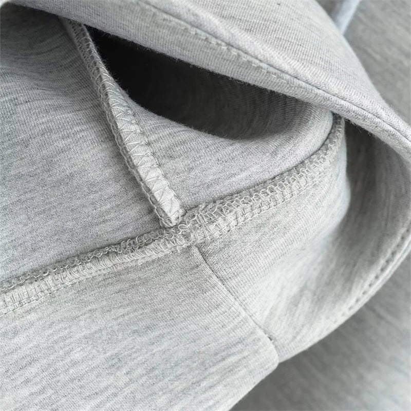 Zipper Hoodie Double Pockets Oversize Sweatshirts Outerwear