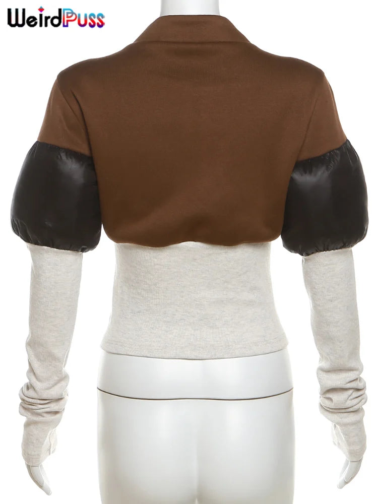 Genzi Rib Sleeve Cropped Jacket