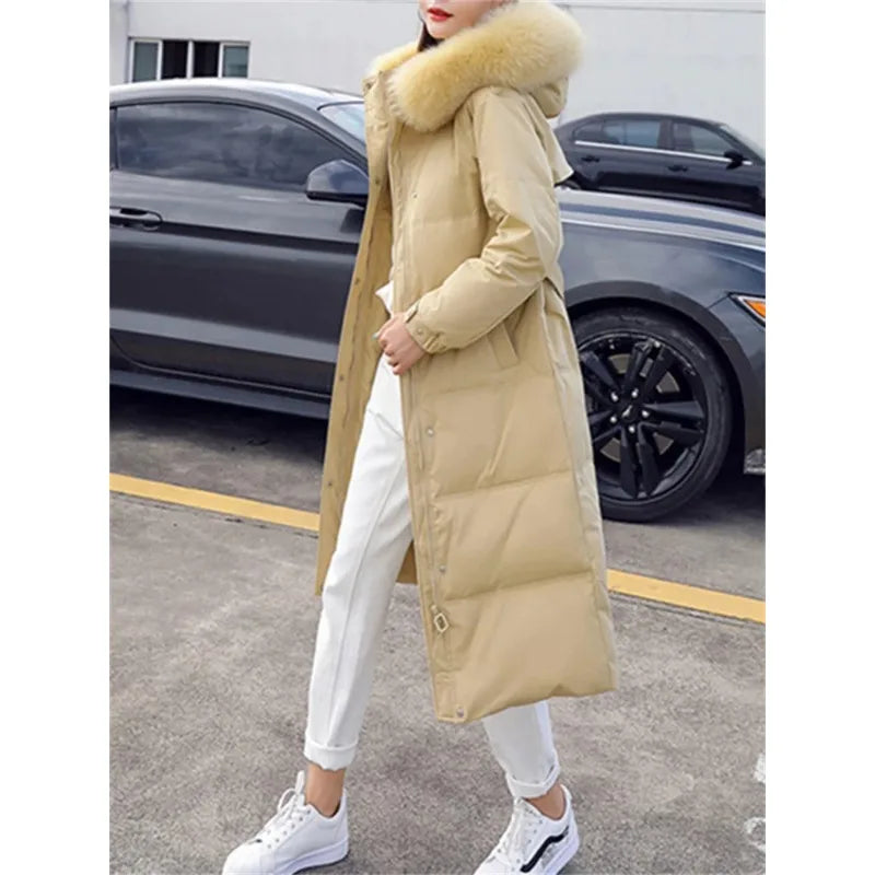 Genzi Long Faux Fur Hood Jacket