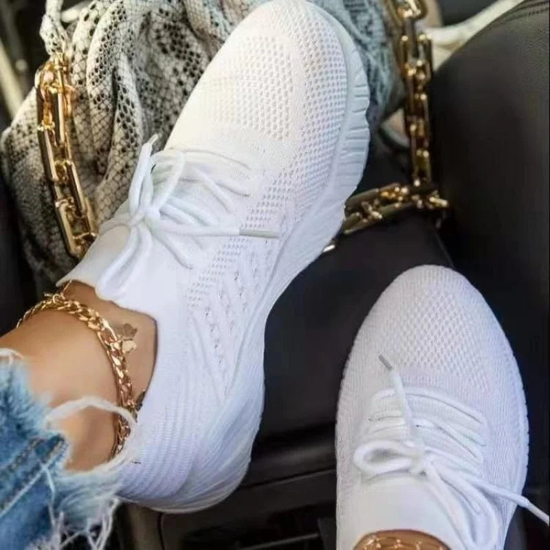 Mesh Casual Lace-up Plus Size Sneakers