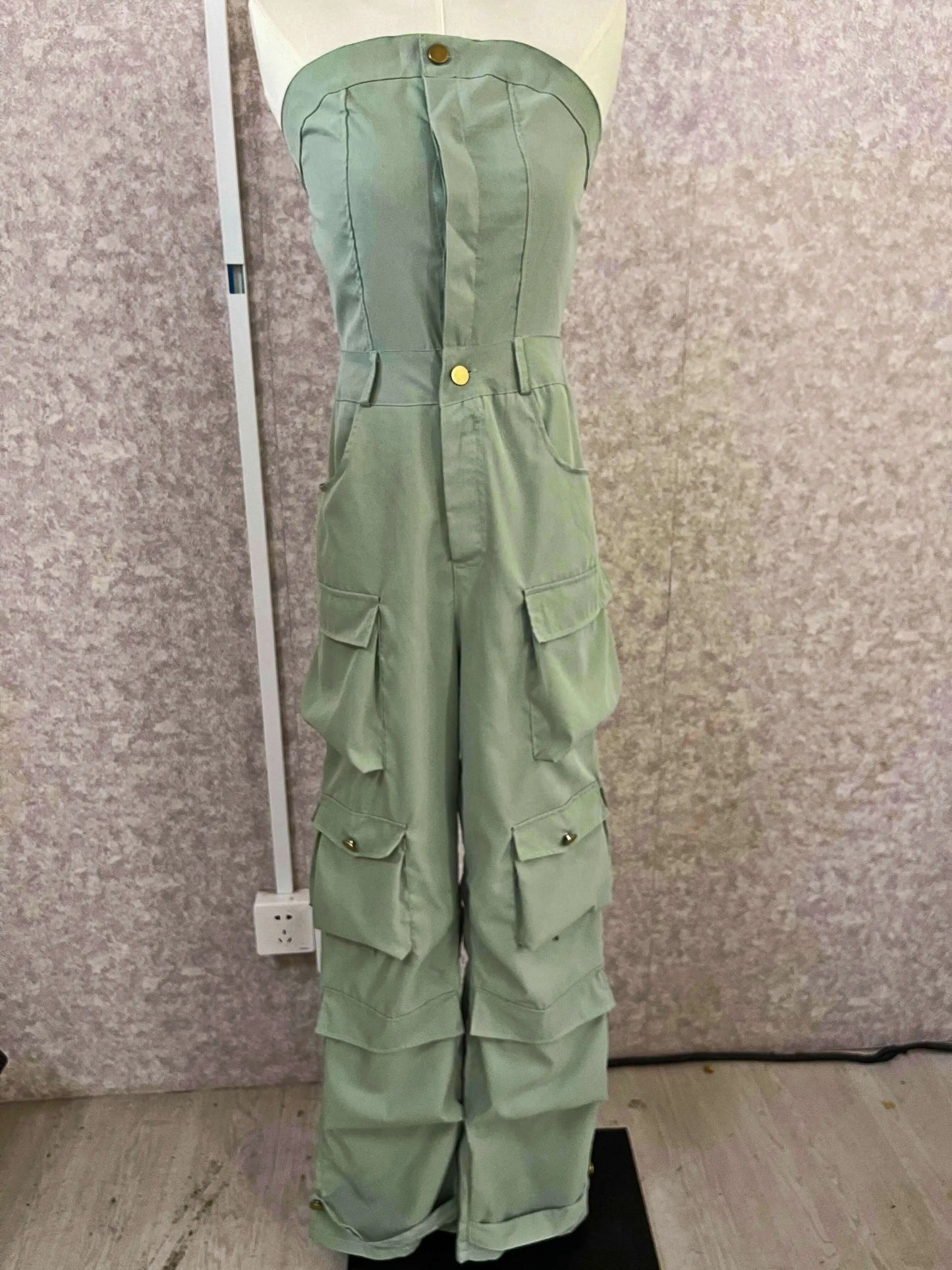 Genzi Badeau Ruched Cargo Jumpsuit