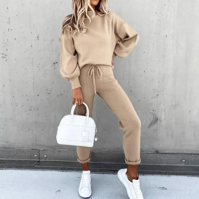 Geni High Collar Long Sleeve Top & Pants