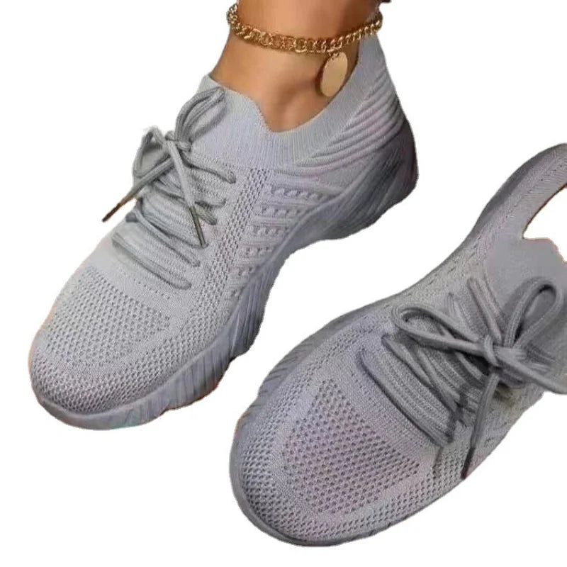 Mesh Casual Lace-up Plus Size Sneakers