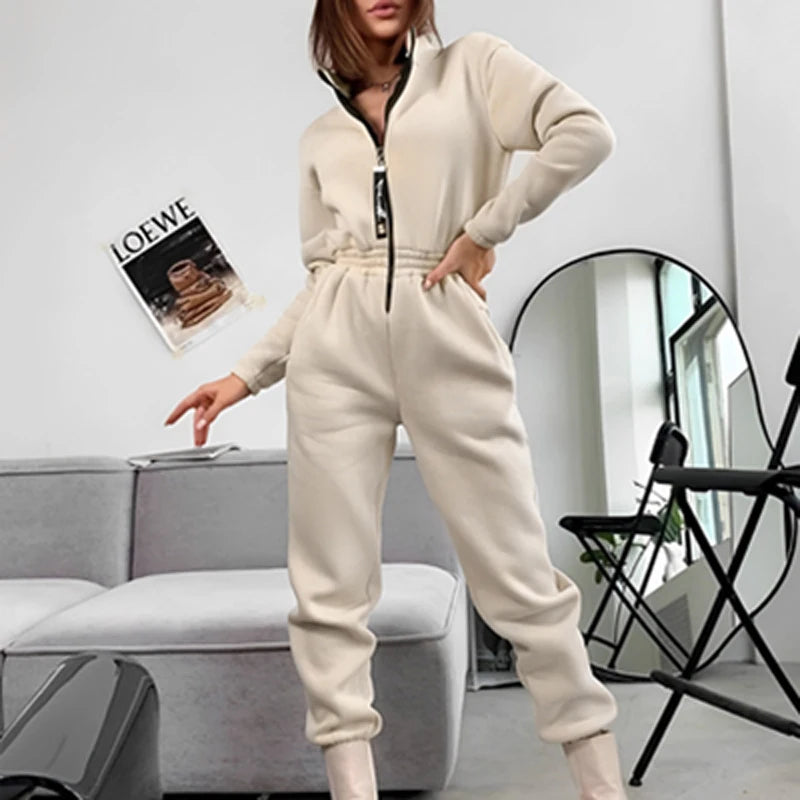 Genzi Fleece Hooded Jumpsuit