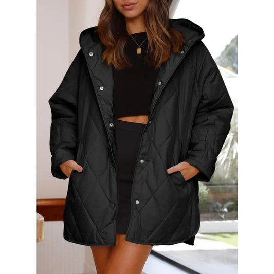 Genzi Oversize Quilted Hooded Jacket