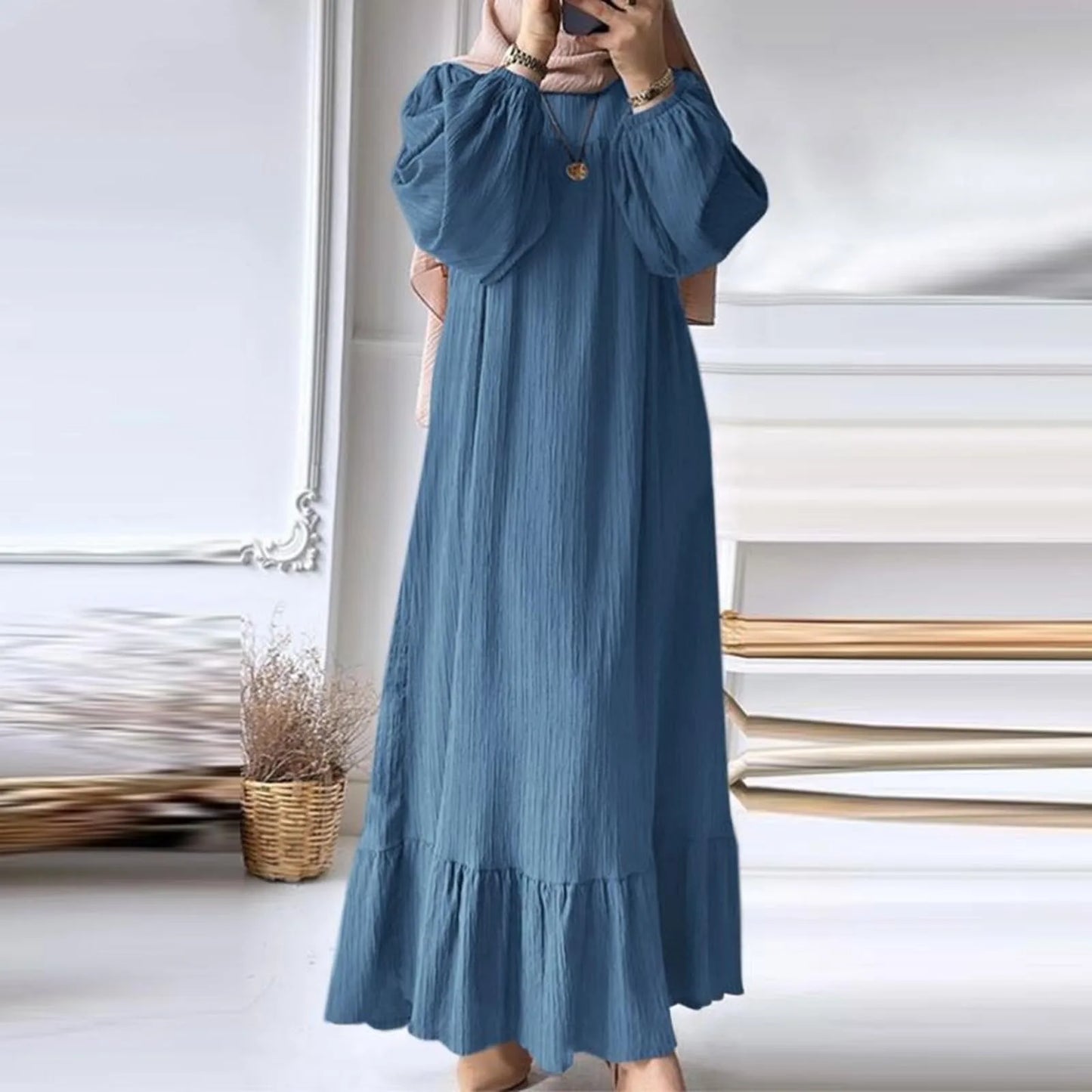 Genzi Long Sleeve Oversized Kaftan Dress