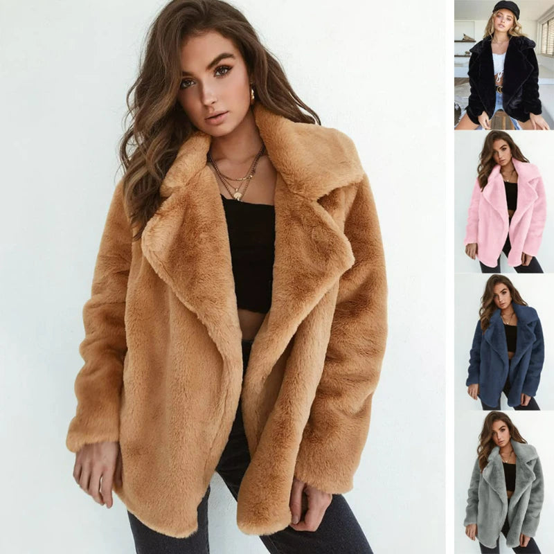 Women's Faux Fur Teddy Coat Elegant and warm